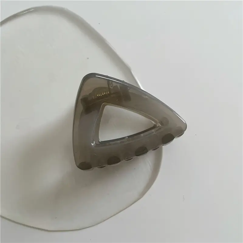 Green Transparent Triangle Hair Grab Clip for Kids