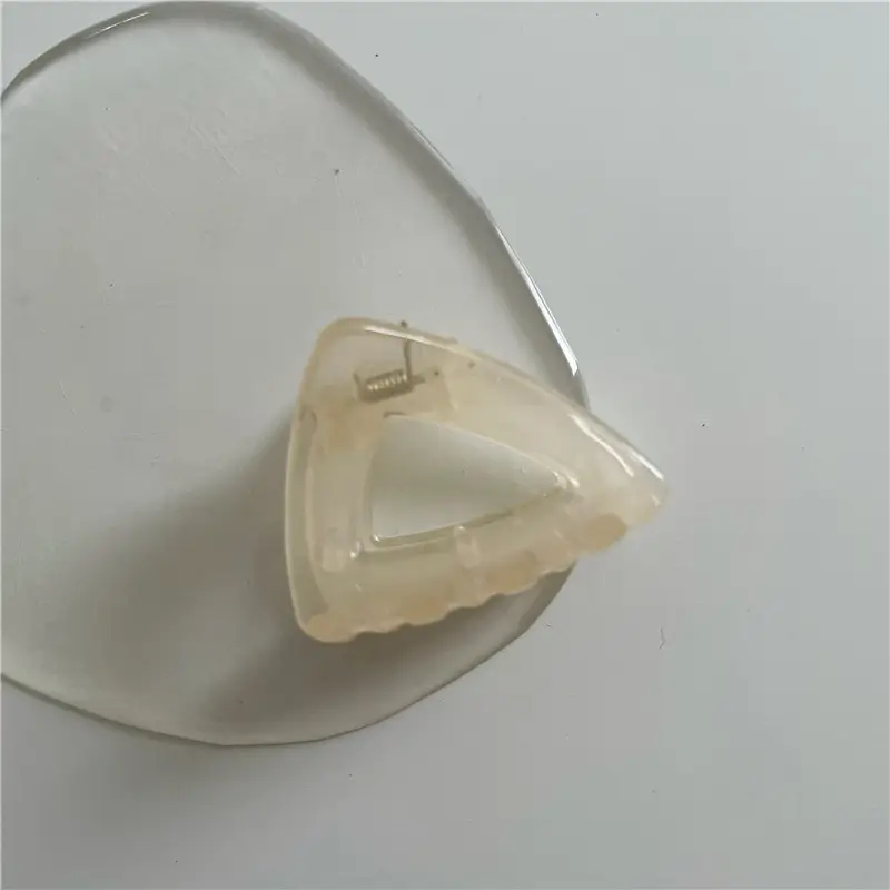 Green Transparent Triangle Hair Grab Clip for Kids