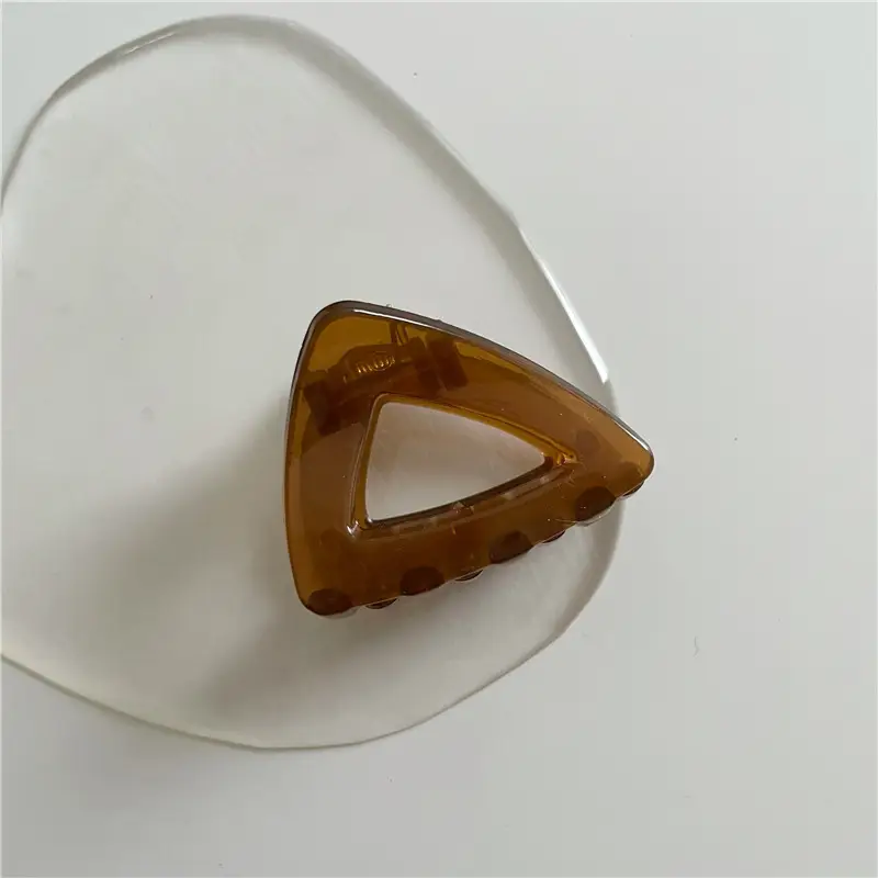 Green Transparent Triangle Hair Grab Clip for Kids