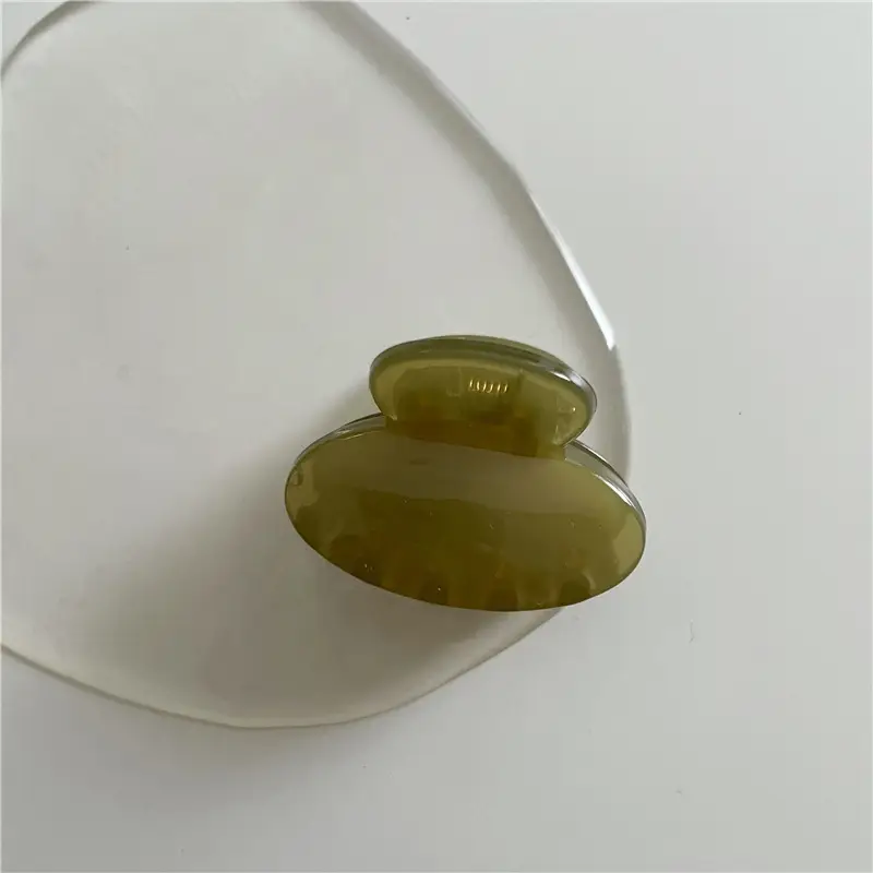 Green Transparent Triangle Hair Grab Clip for Kids