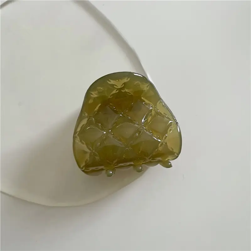 Green Transparent Triangle Hair Grab Clip for Kids