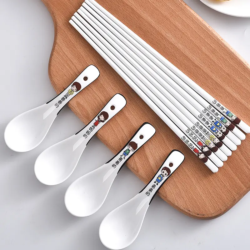 Ceramic Chopsticks Set Non-slip White High Temp - Image 2