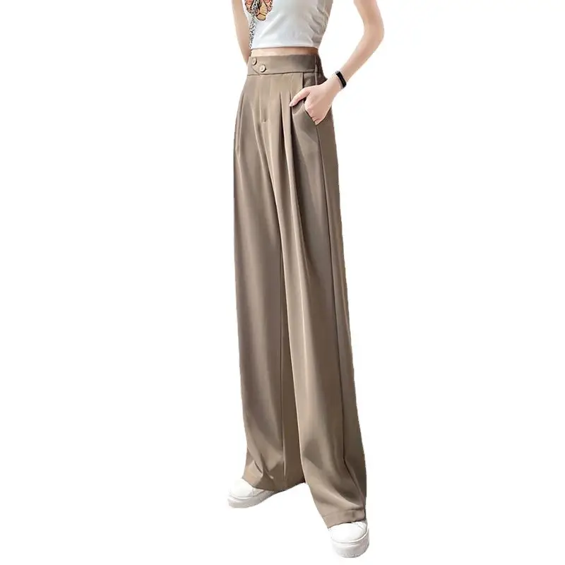 Raspberry Wide Leg High Waist Pants 2022 Summer