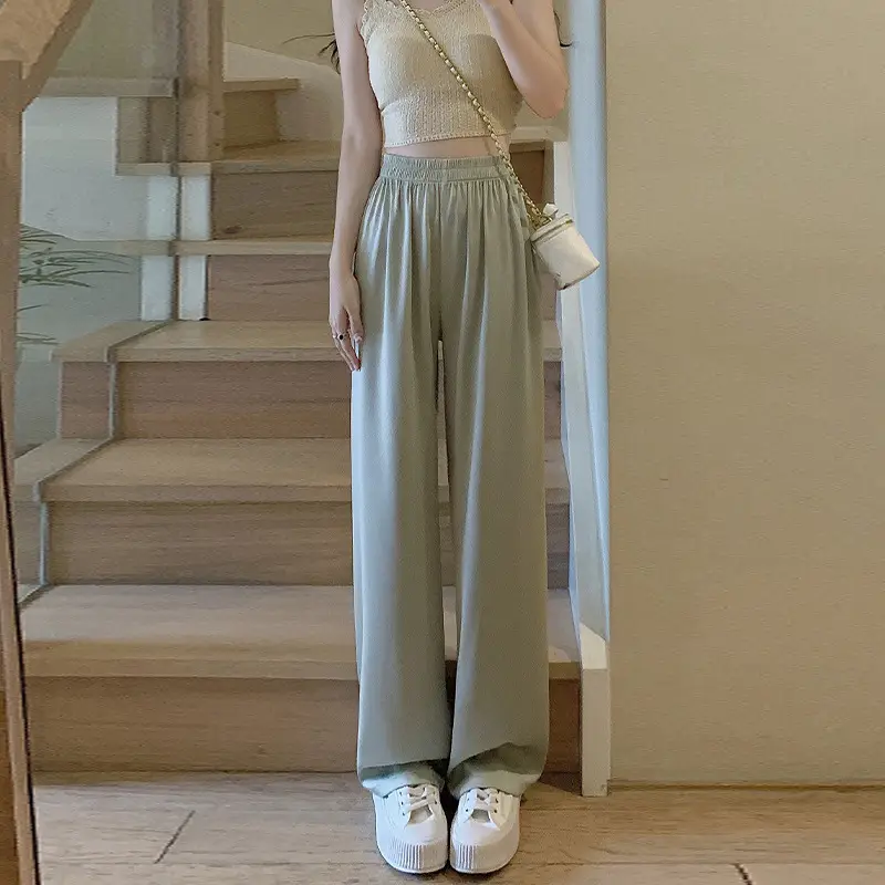 Women Wide Leg Ice Silk Pants 2025 Summer - Image 28