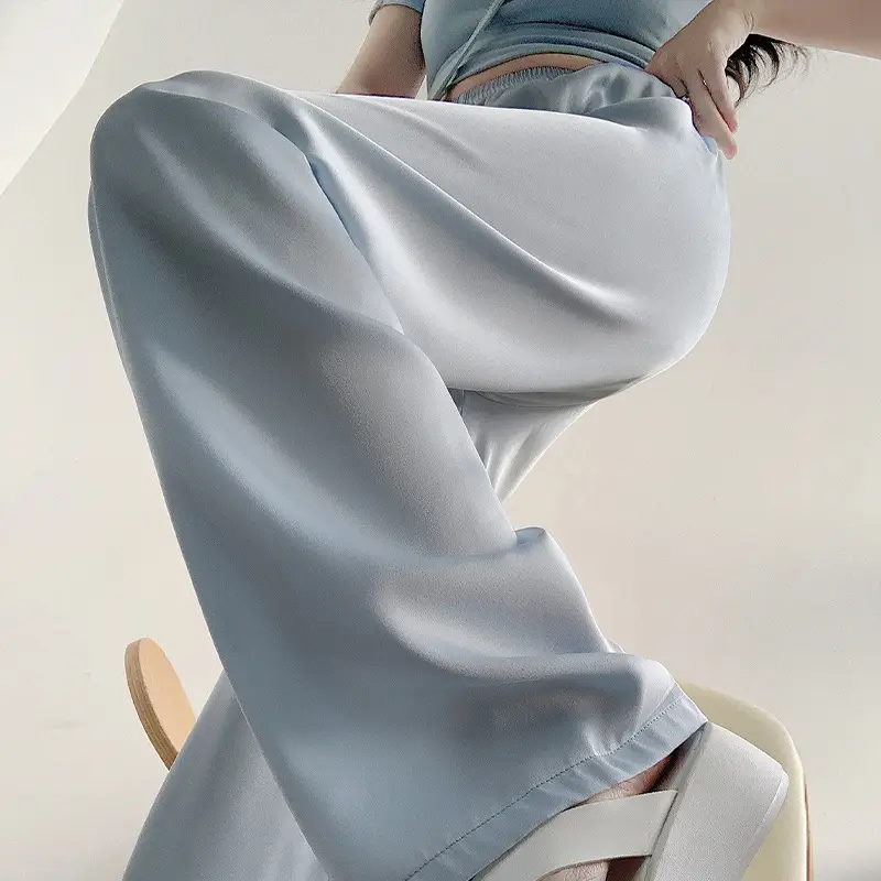 Women Wide Leg Ice Silk Pants 2025 Summer - Image 30