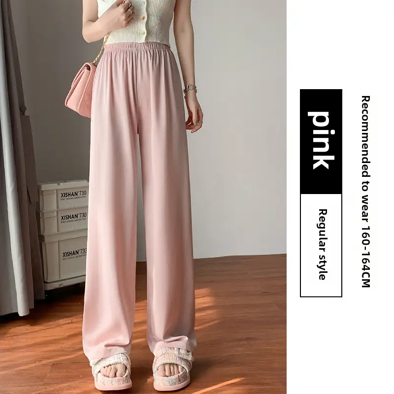 Women Wide Leg Ice Silk Pants 2025 Summer - Image 12