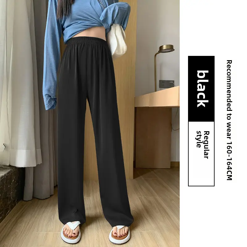 Women Wide Leg Ice Silk Pants 2025 Summer - Image 17