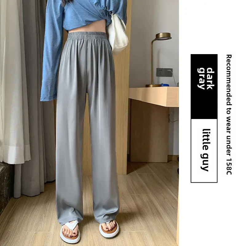 Women Wide Leg Ice Silk Pants 2025 Summer - Image 21