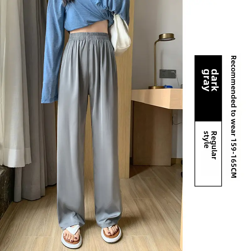 Women Wide Leg Ice Silk Pants 2025 Summer - Image 23