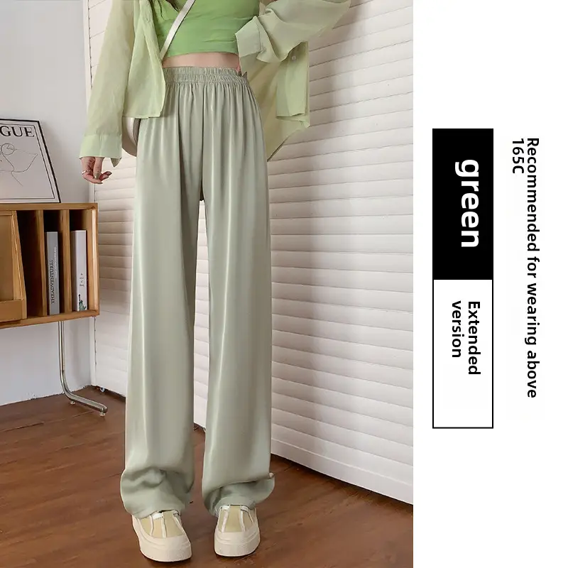 Women Wide Leg Ice Silk Pants 2025 Summer - Image 5