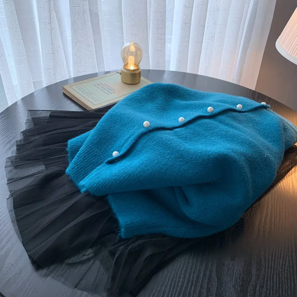 Women's Blue Knitted Cardigan Small 2025 — feature 27