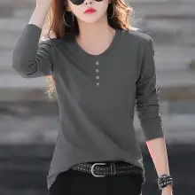 Women Striped Polo Shirt Collar Large Size — feature 25