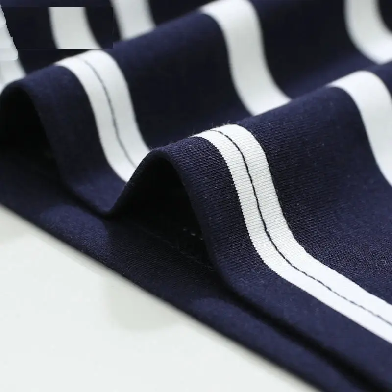 Women Striped Polo Shirt Collar Large Size — feature 43