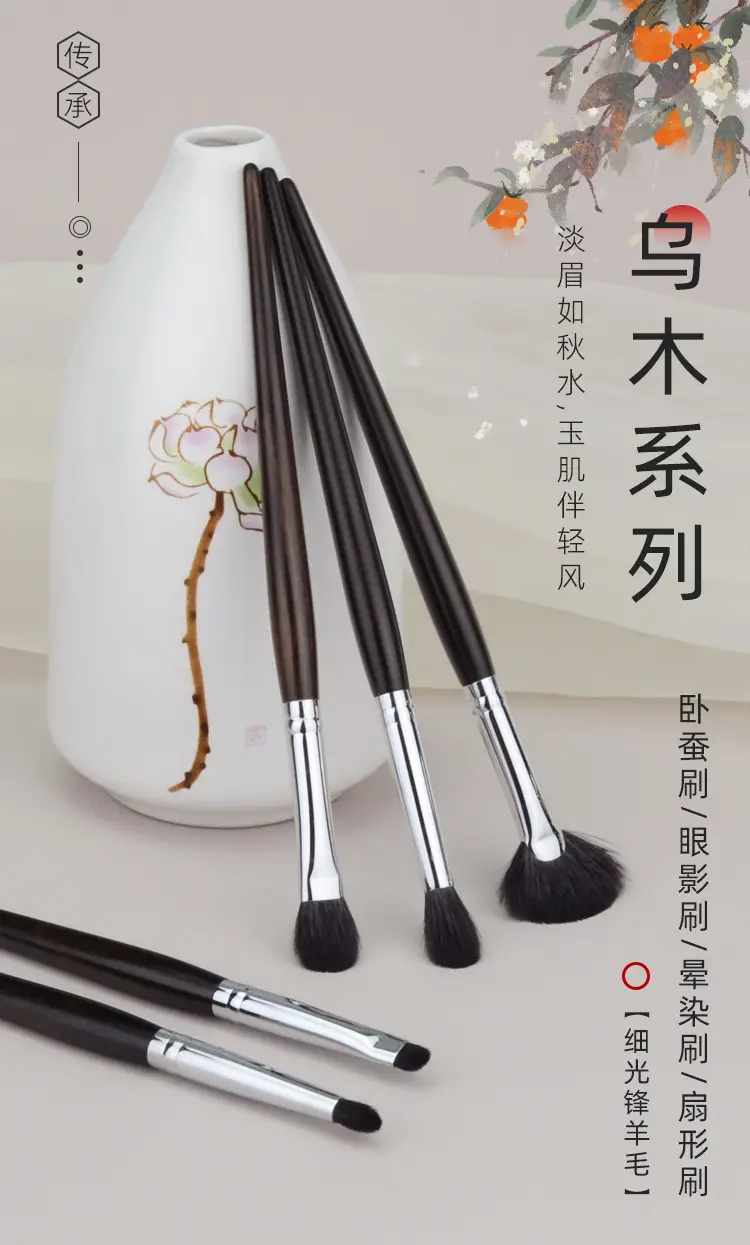 High Gloss Wool Eye Shadow Brush Set — feature 2
