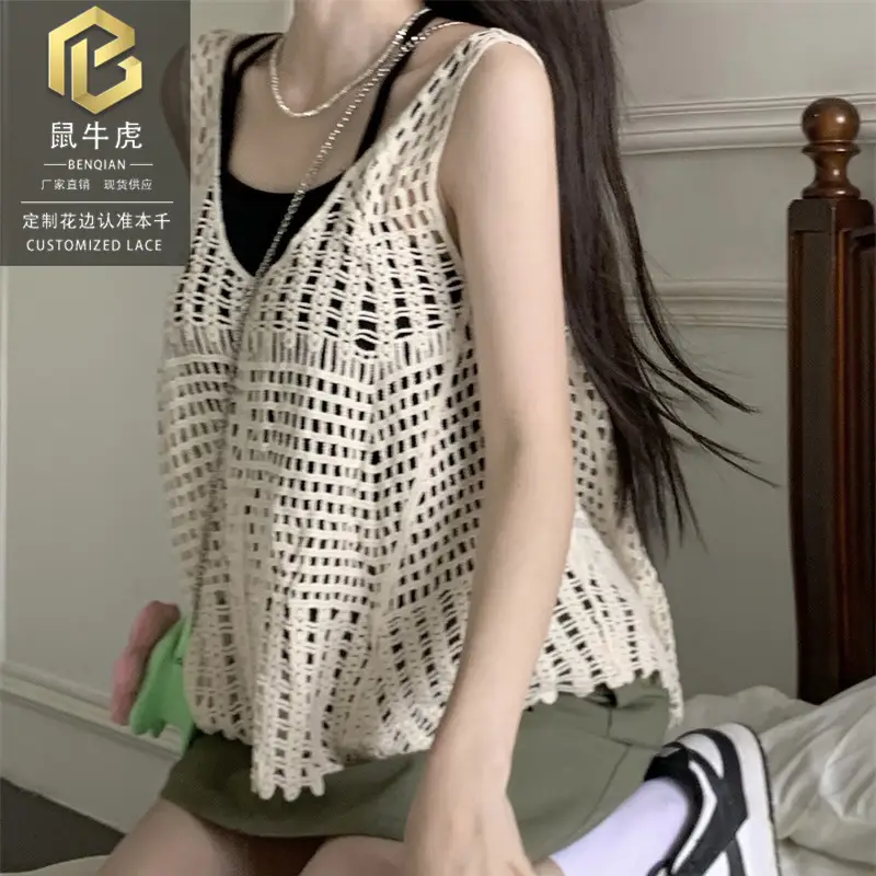 Women Cotton Embroidered Vest Sleeveless Summer Wear - Image 6
