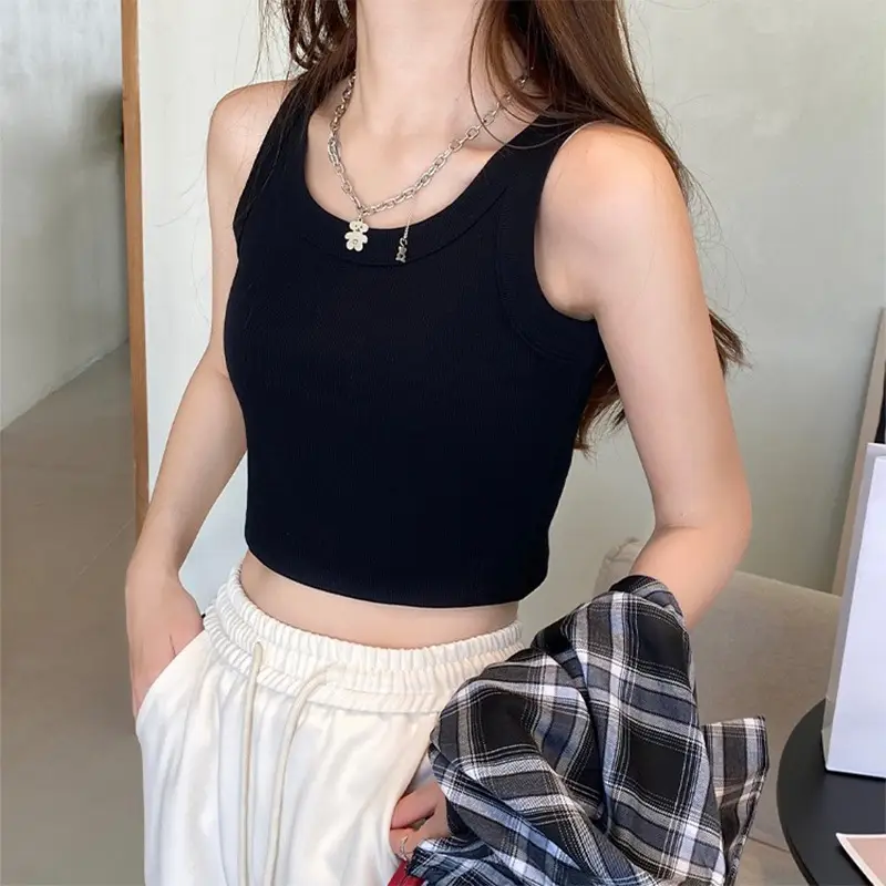Women Cotton Embroidered Vest Sleeveless Summer Wear - Image 4