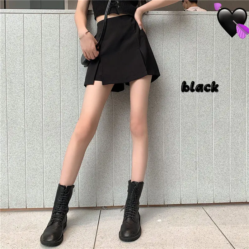Summer Black High Waist Split Skirt Suit for Women - Image 3