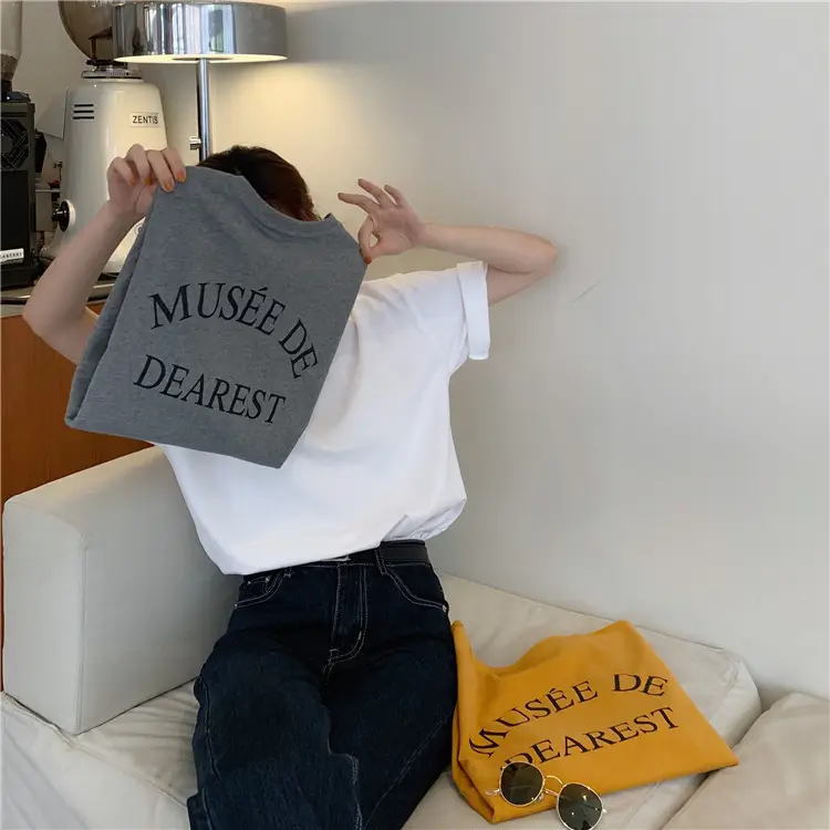 Women Loose Fit Museum Dearest T-Shirt White Back Print — feature 9