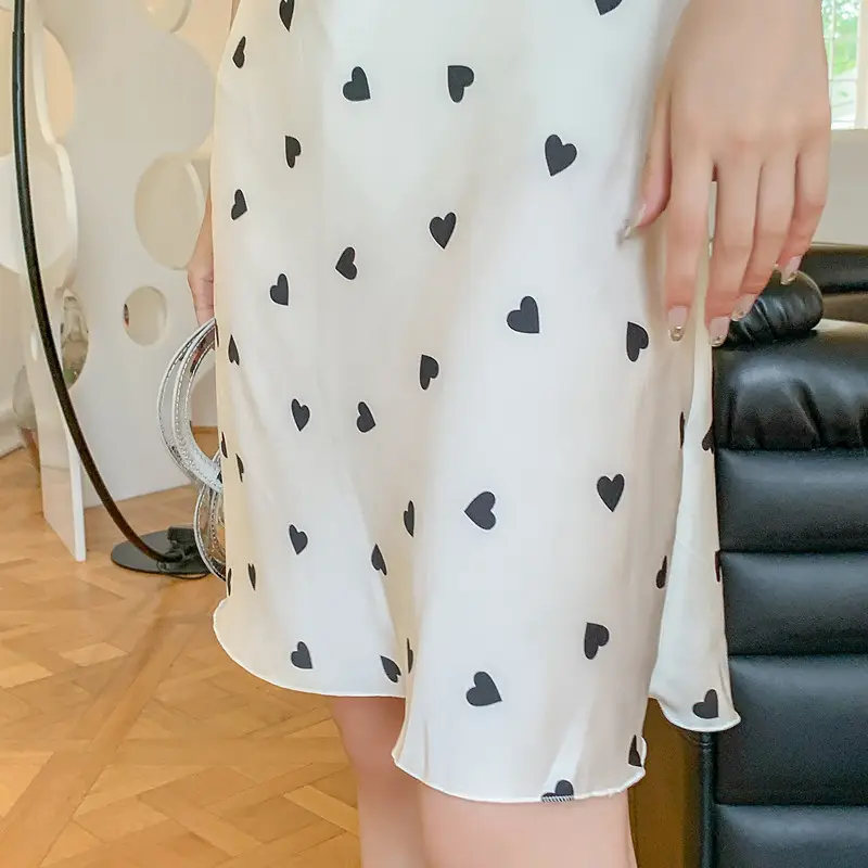 Women's Ice Silk Pajamas Summer White V-Neck — feature 11