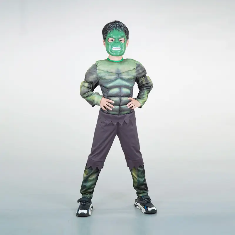 Hulk Spiderman Kids Halloween Muscle Show Costume Yellow Blue - Image 23