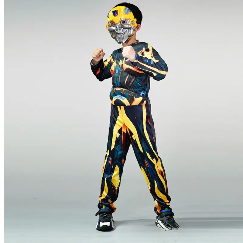 Hulk Spiderman Kids Halloween Muscle Show Costume Yellow Blue - Image 35