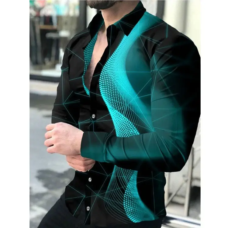 2023 Black Gold Baroque Long Sleeve Shirt