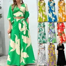 2022 Purple Printed High Neck Trousers Set — feature 5