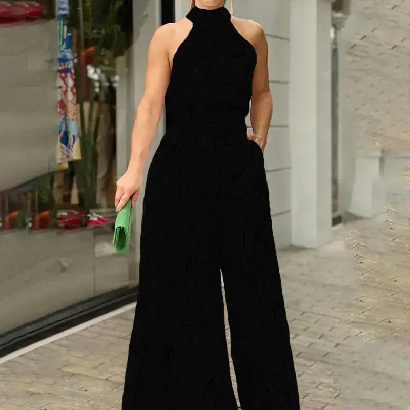 2022 Purple Printed High Neck Trousers Set - Image 9