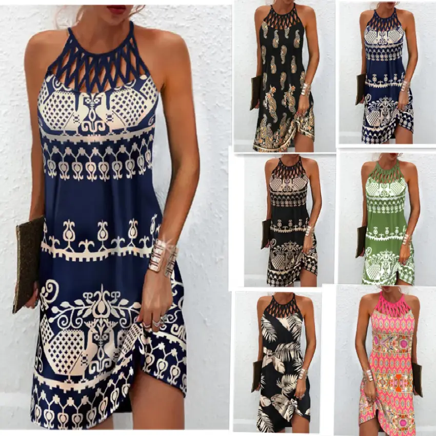 Black Sequin Halter Dress for Women Spring Summer - Image 5