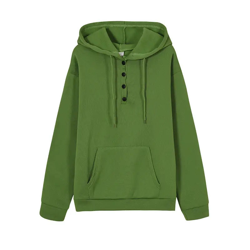 Women's Beige Long Sleeve Hooded Sweatshirt with Front Pocket — feature 17