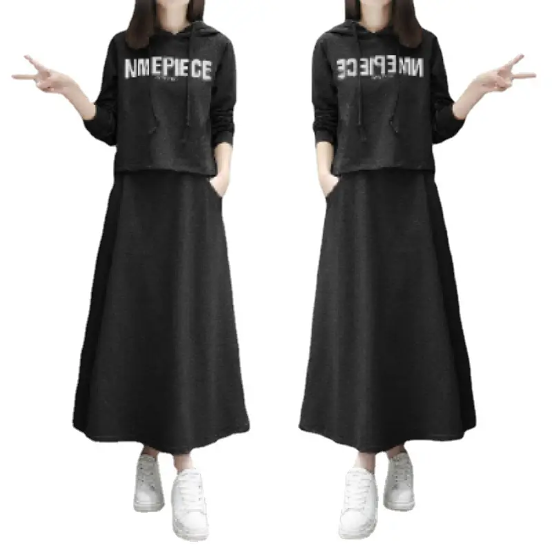 Black Long Sleeve Kurti Set for Women Casual Winter Wear