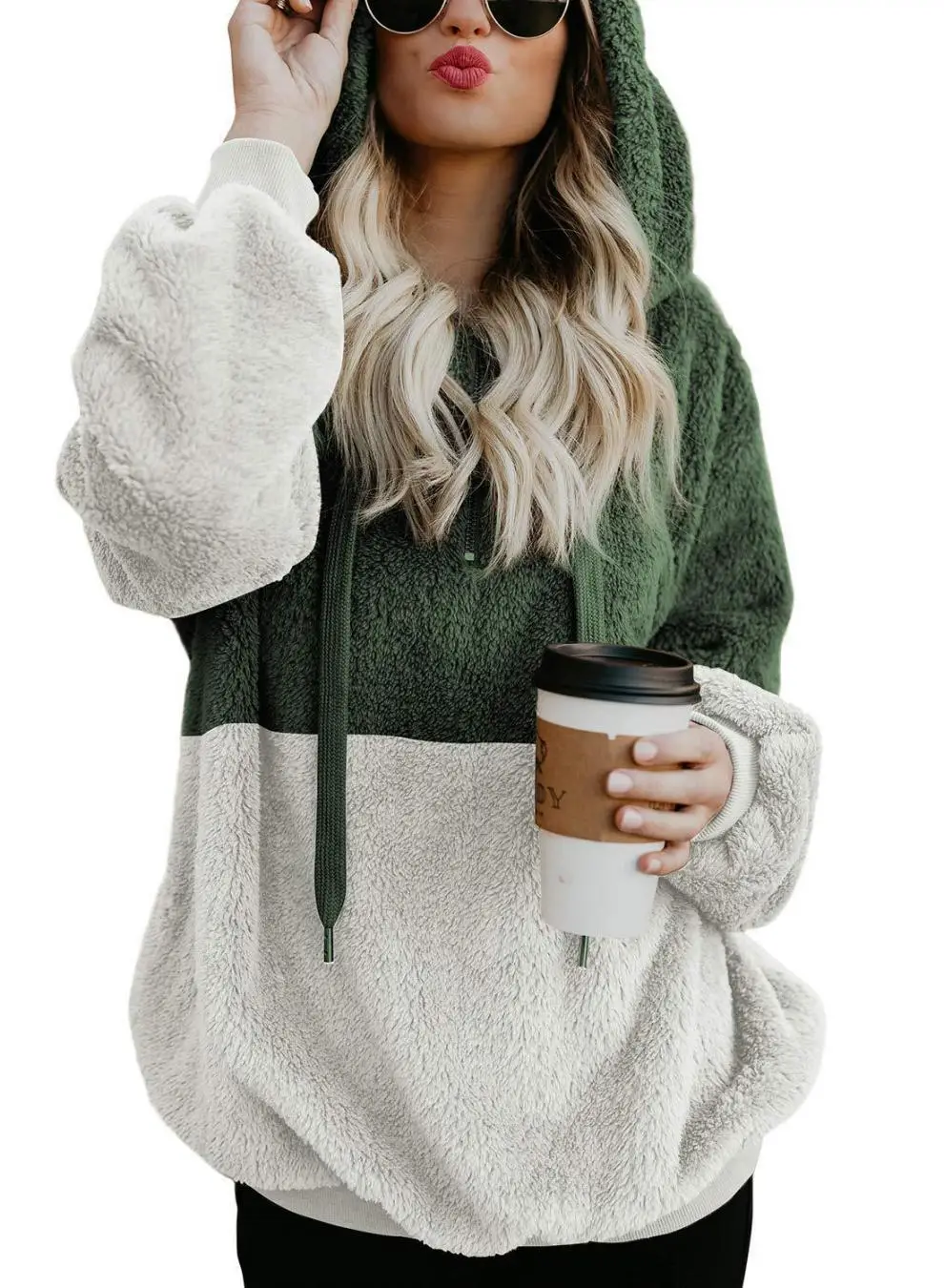 2024 Hot Selling Splicing Hooded Sweatshirt Jacket — feature 3