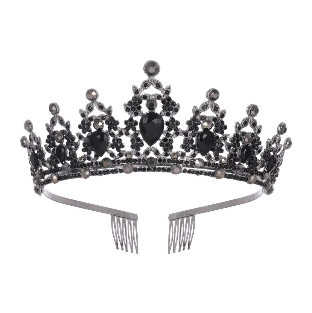 Green Crystal Bridal Crown for Women Party Wear - Image 11