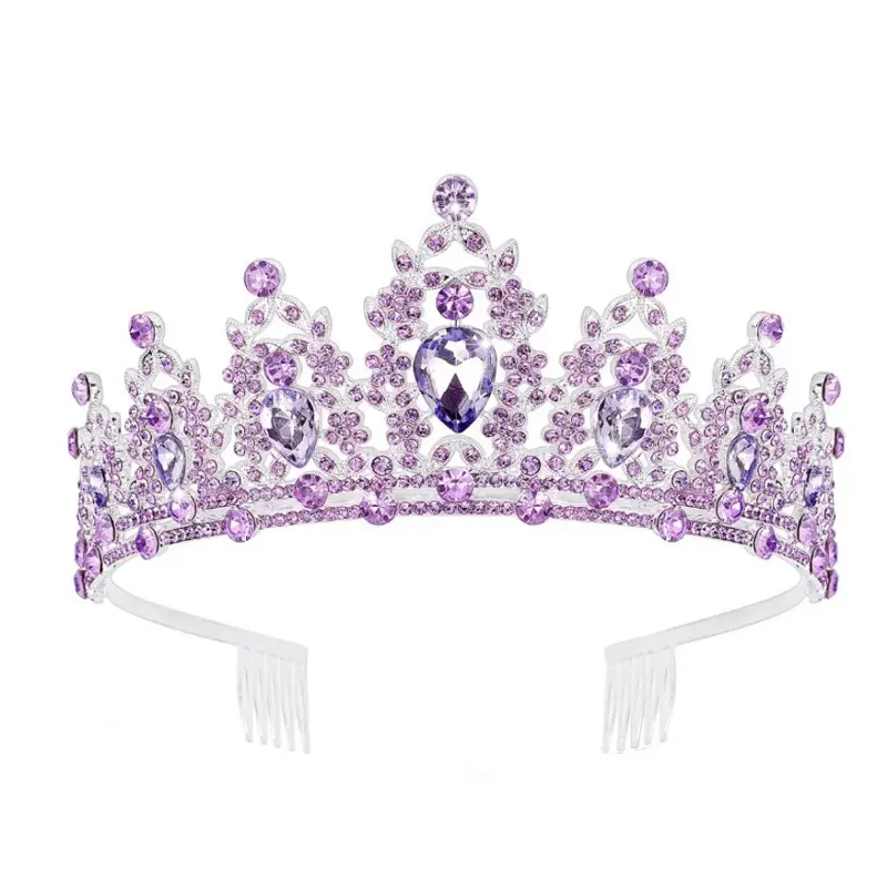 Green Crystal Bridal Crown for Women Party Wear - Image 22