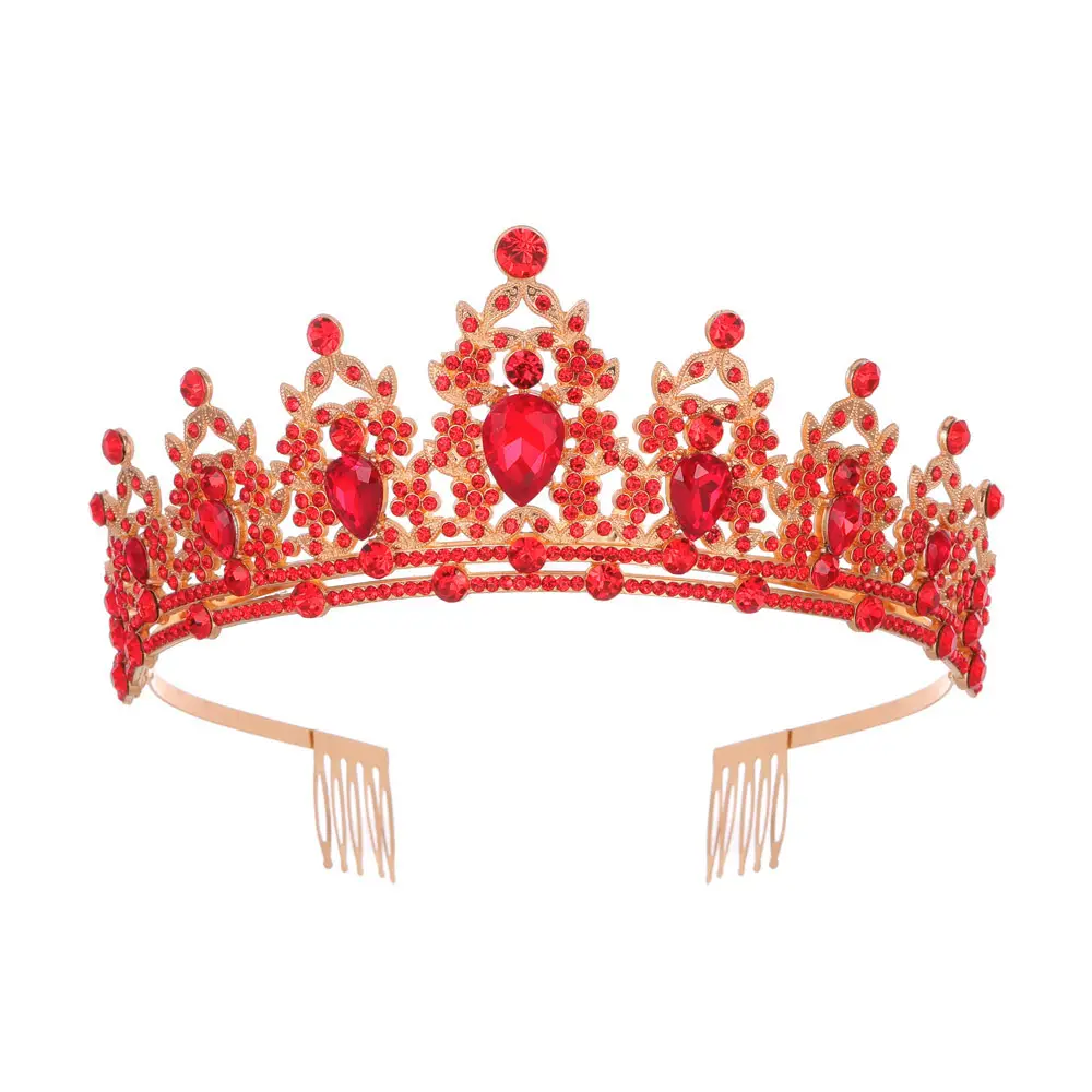 Green Crystal Bridal Crown for Women Party Wear - Image 7