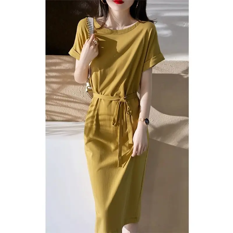 Women Summer Dress Tummy Concealing Slimming Plus Size