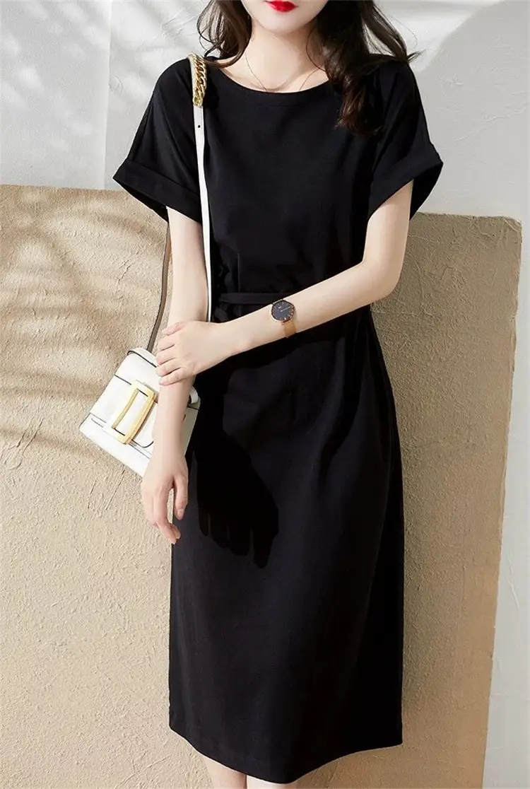 Women Summer Dress Tummy Concealing Slimming Plus Size — feature 4