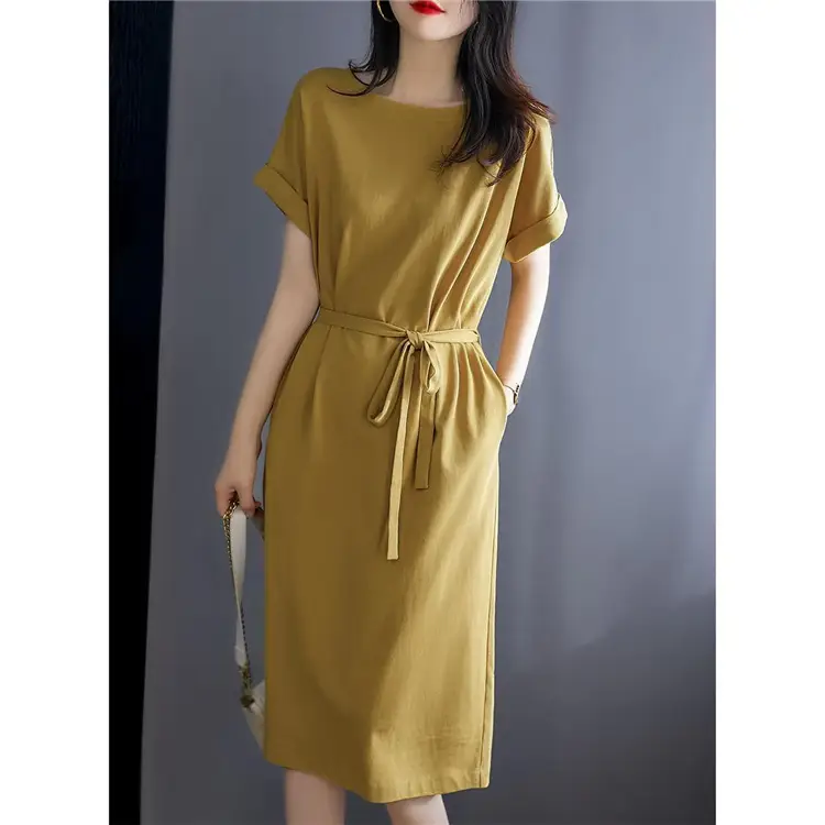 Women Summer Dress Tummy Concealing Slimming Plus Size — feature 5
