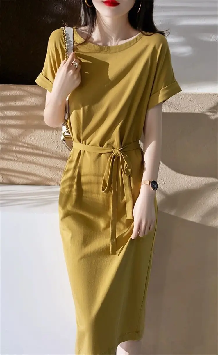Women Summer Dress Tummy Concealing Slimming Plus Size — feature 6