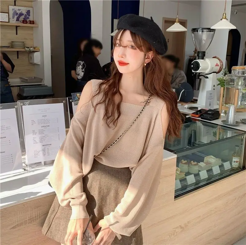 Women Off-Shoulder Long Sleeve Knitwear Top Spring 2025 — feature 15