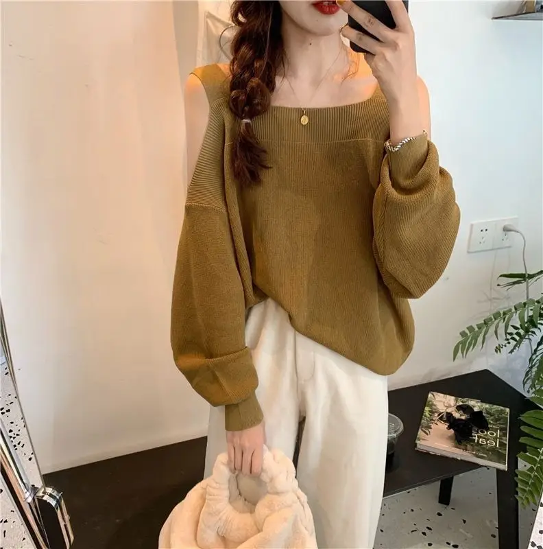 Women Off-Shoulder Long Sleeve Knitwear Top Spring 2025 — feature 5