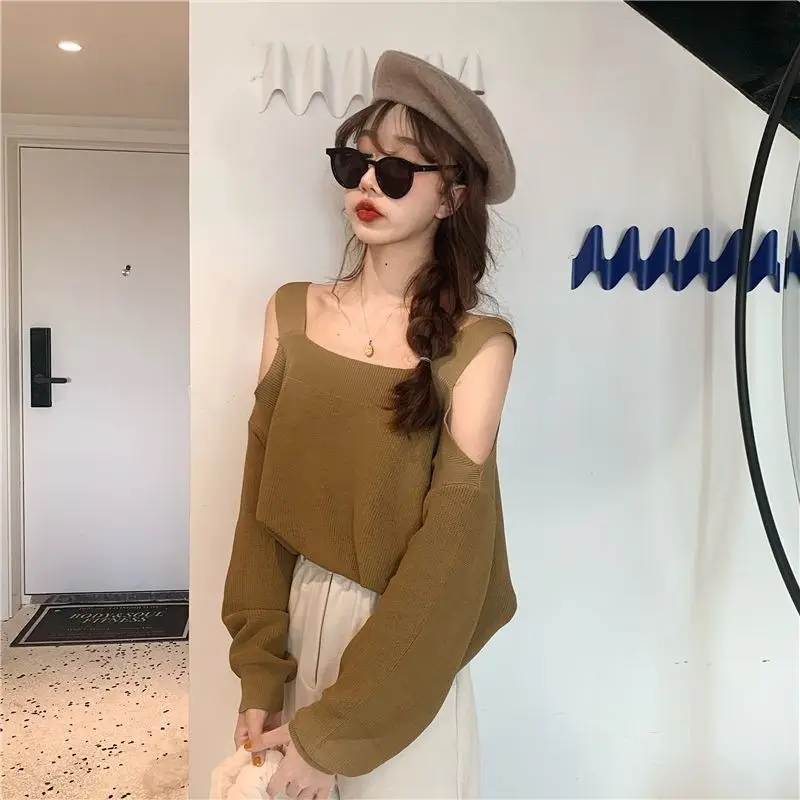Women Off-Shoulder Long Sleeve Knitwear Top Spring 2025 — feature 7