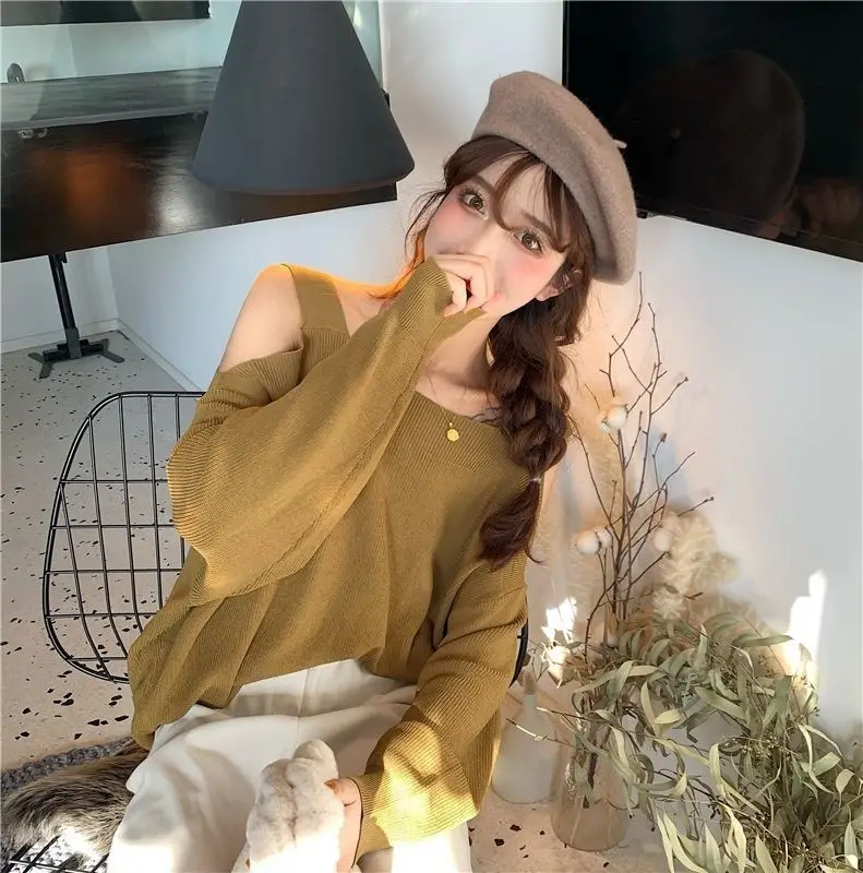 Women Off-Shoulder Long Sleeve Knitwear Top Spring 2025 — feature 8