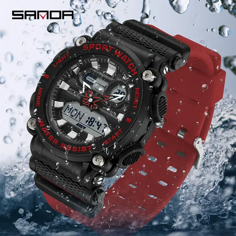 Sanda Sport Watch Green Digital Waterproof Men's Watch - Image 10