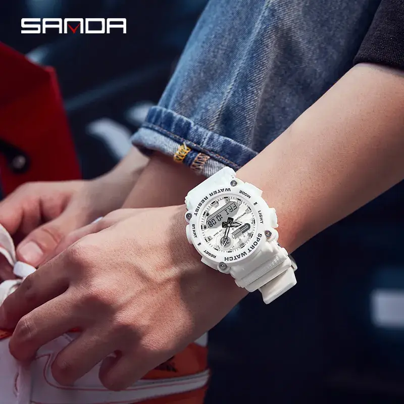 Sanda Sport Watch Green Digital Waterproof Men's Watch - Image 11