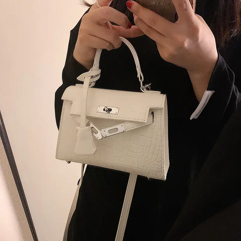 Light Blue Croc Leather Shoulder Bag Women 2023 - Image 6