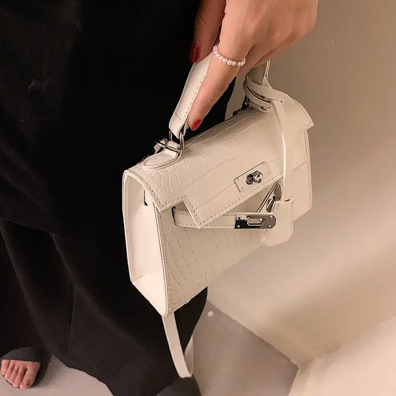 Light Blue Croc Leather Shoulder Bag Women 2023 - Image 7