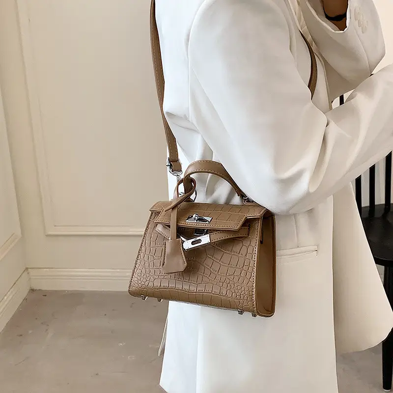 Light Blue Croc Leather Shoulder Bag Women 2023 - Image 8