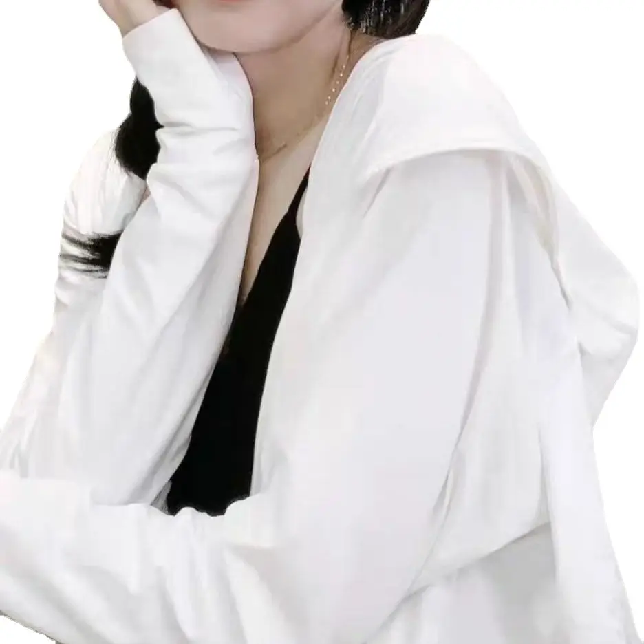 Women Ice Silk Sun Protection Coat White 2022 - Image 7