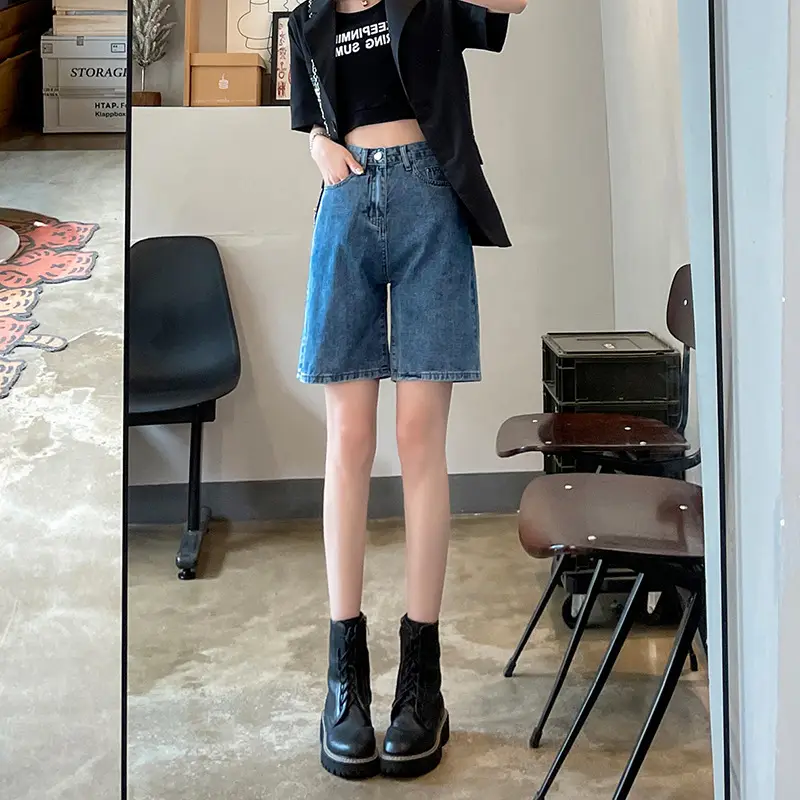 Women Denim High Waist Shorts 2022 Summer - Image 3